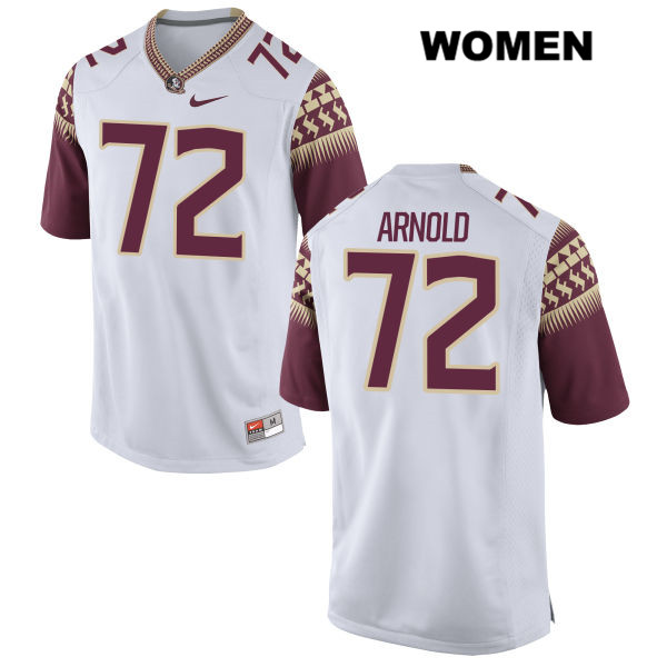 Women's NCAA Nike Florida State Seminoles #72 Mike Arnold College White Stitched Authentic Football Jersey JXS6669HG